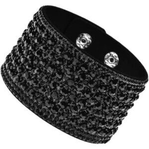 Leather Bracelet Rhinestone Bangle Bracelet